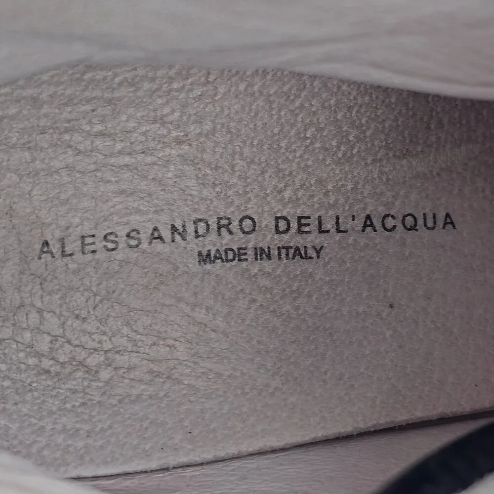 Alessandro Dell'Acqua Black Silver Metallic Fashion High-top Sneakers Mens 10.5 - Picture 7 of 14